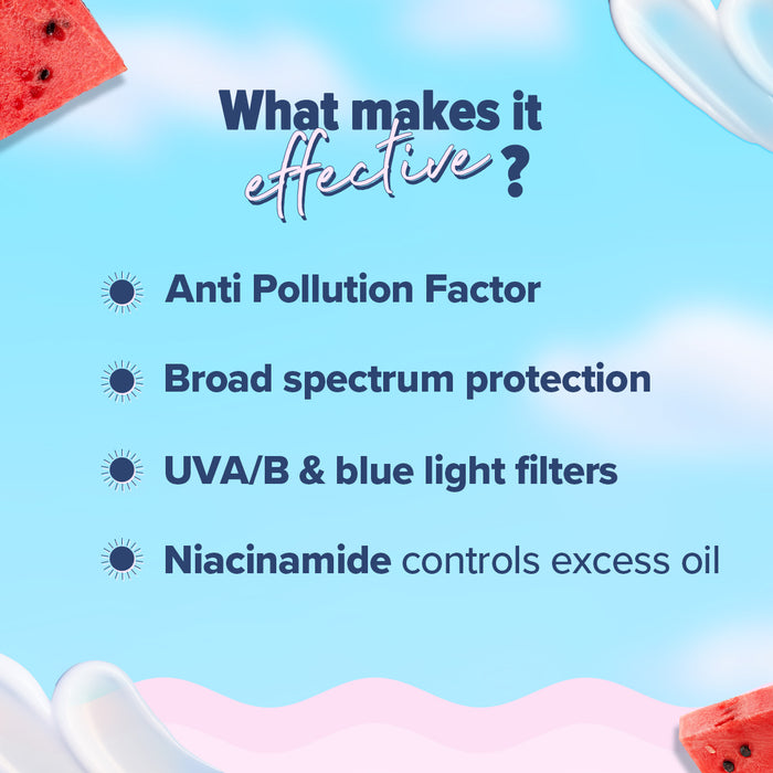 Radiance+ Dewy Sunscreen In-Vivo Tested with Watermelon & Niacinamide with SPF 50 & PA++++ - 50g(Pack of 3)