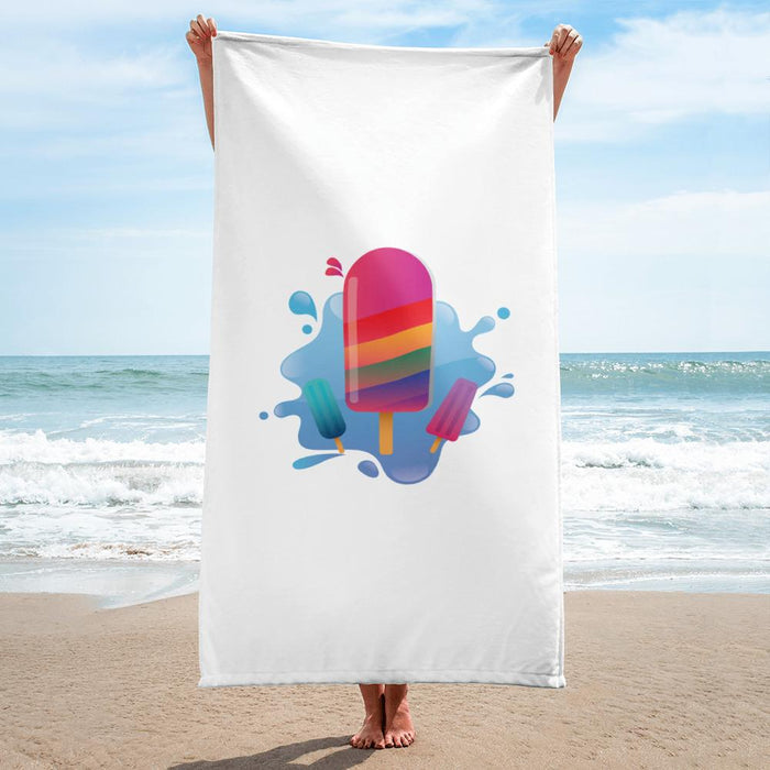 Rainbow Popsicle Splashed! Beach Towel - Billyforce Shop