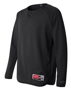 RAWLINGS FLATBACK MESH FLEECE LONG SLEEVE PULLOVER