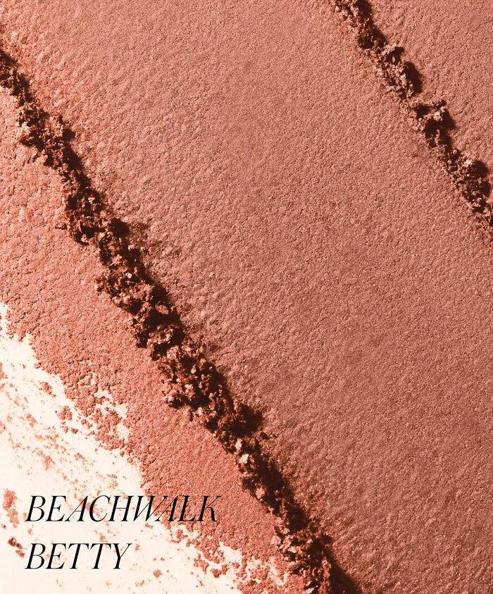 Close-up of warm, natural-toned powder texture in shades of bronze and peach for ReDimension Hydra Bronzer, highlighting its smooth, clean beauty formula.