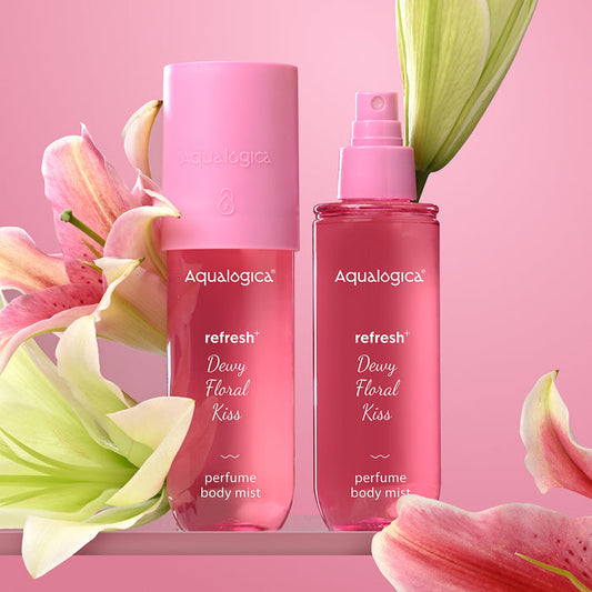 Aqualogica body mist duo with Dewy Floral Kiss fragrance