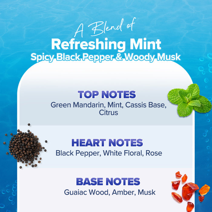 Ocean Breeze fragrance notes with white floral and citrus notes