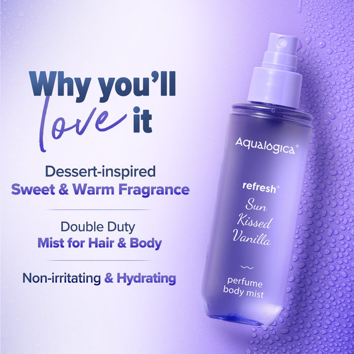 Aqualogica vanilla mist with long-lasting fresh fragrance