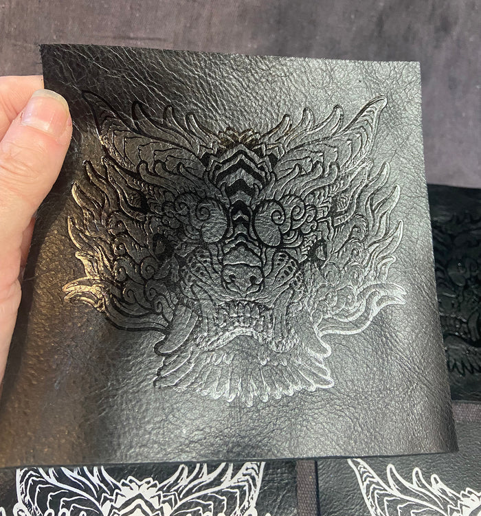 REPURPOSED LEATHER EMBOSSED SENTINEL PATCH- BLACK