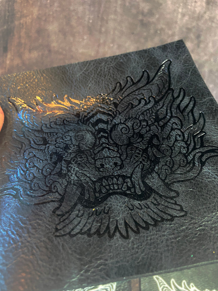 REPURPOSED LEATHER EMBOSSED SENTINEL PATCH- BLACK