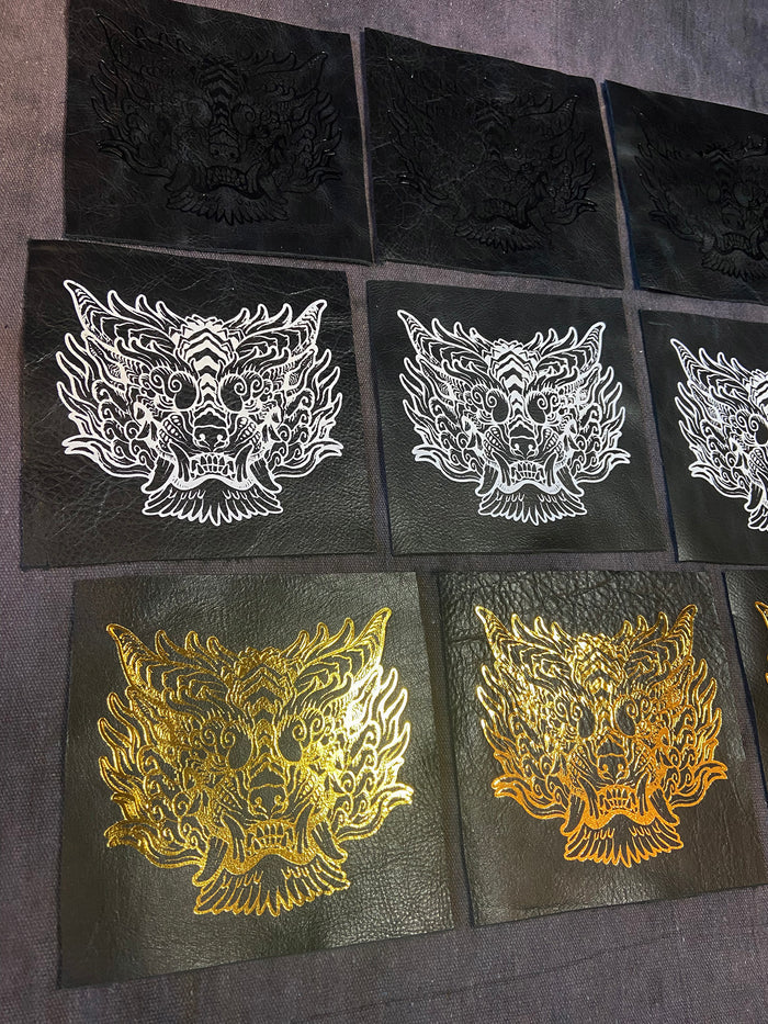 REPURPOSED LEATHER EMBOSSED SENTINEL PATCH- BLACK