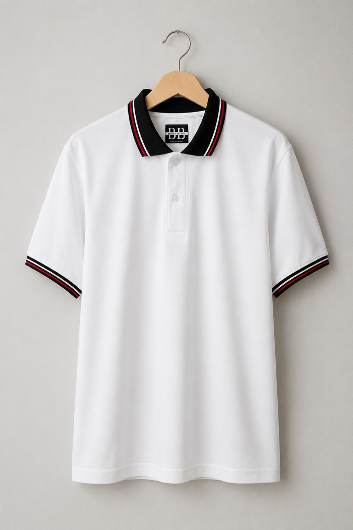 Riviera Tipped Collar Polo (Premium Cotton Blend)