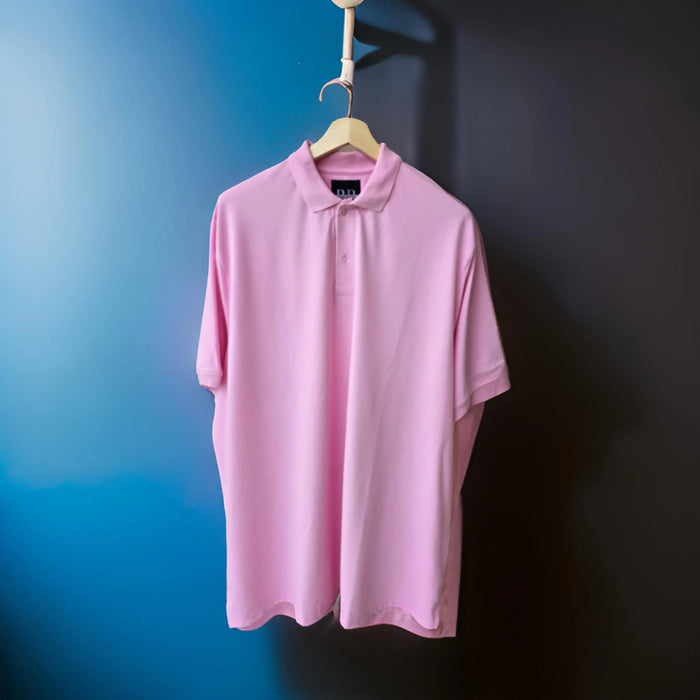Premium Rose Pink Polo Neck Tshirt (Premium Cotton Blend) -