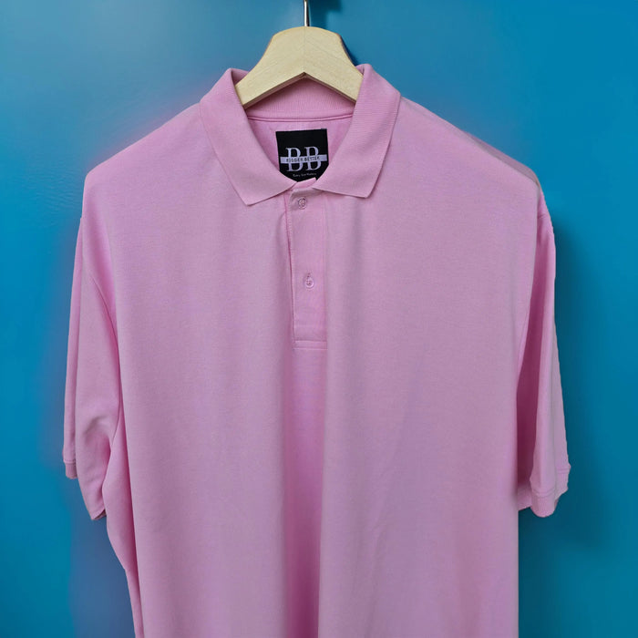 Premium Rose Pink Polo Neck Tshirt (Premium Cotton Blend) -