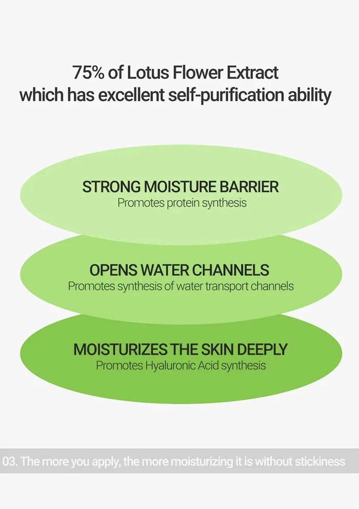Diagram of Lotus Flower Extract benefits on a white background