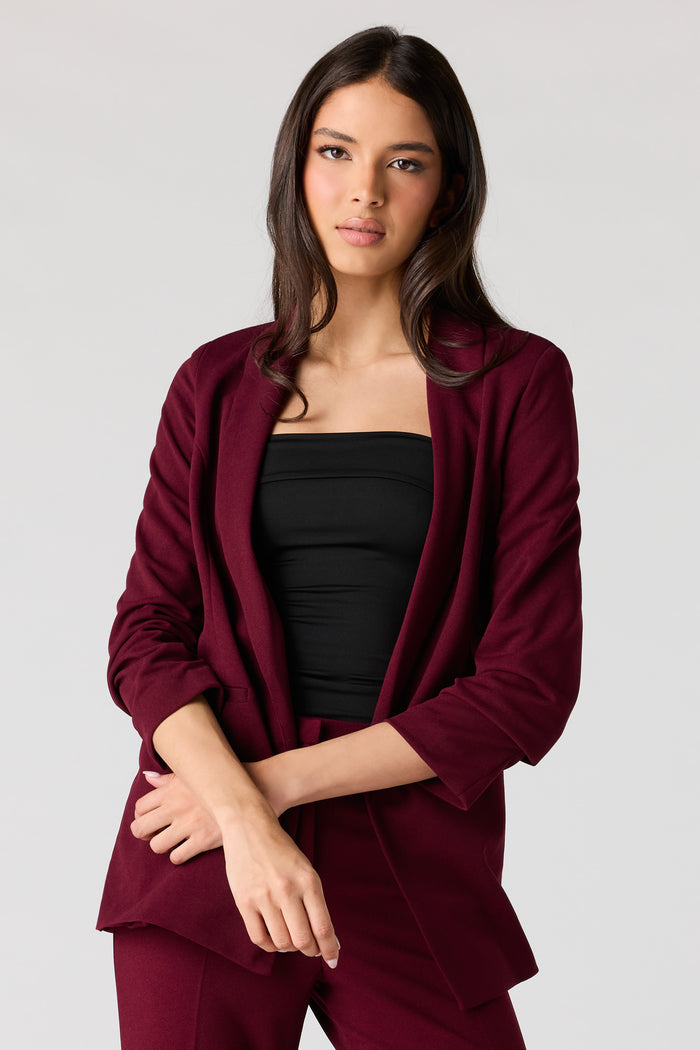 Ruched Sleeve Blazer