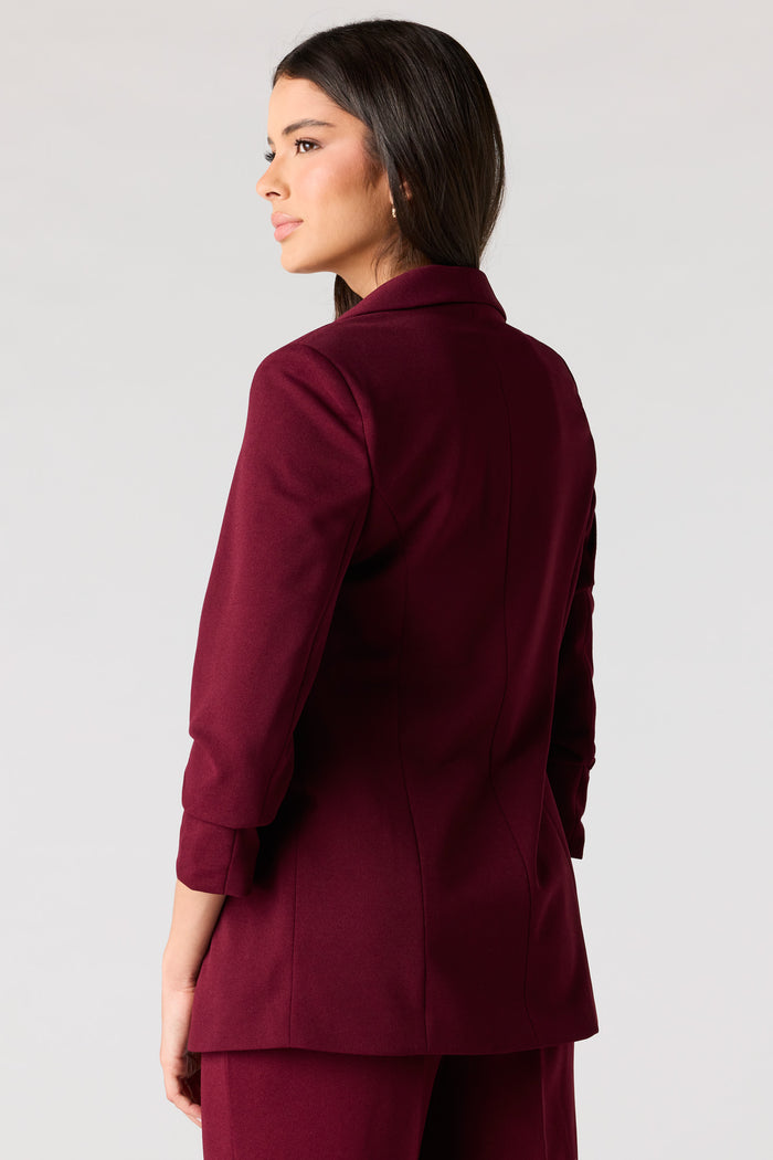 Ruched Sleeve Blazer