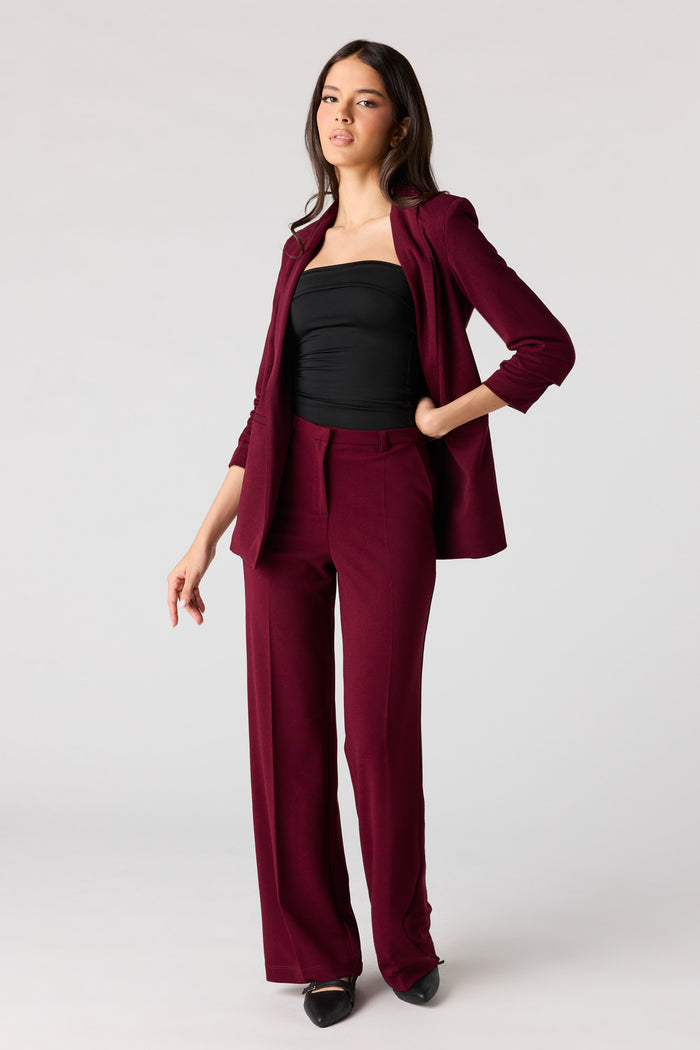 Ruched Sleeve Blazer