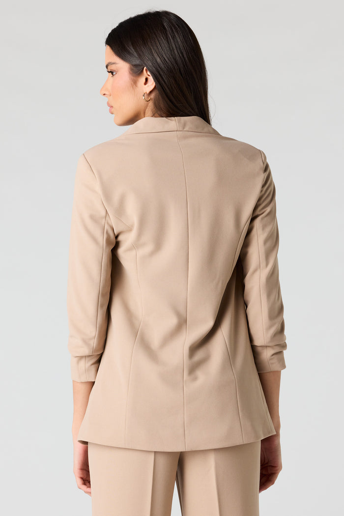 Ruched Sleeve Blazer