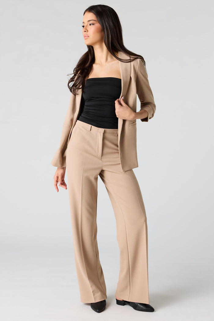 Ruched Sleeve Blazer