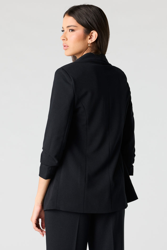 Ruched Sleeve Blazer