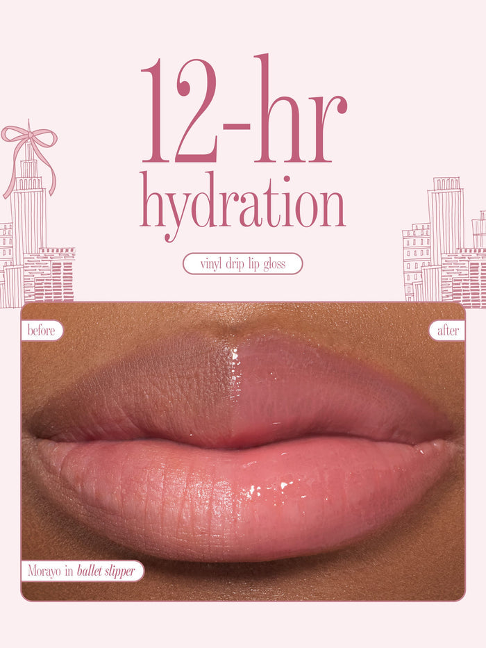 tarte maracuja vinyl drip lip gloss before and after 12 hr hydration