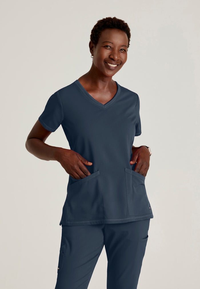 Serena Top - Steel - Grey's Anatomy Scrubs