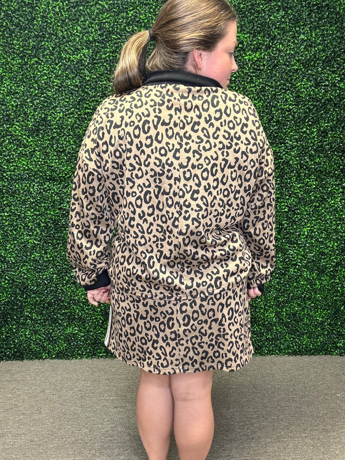 She + Sky Leopard Print Knit Skirt