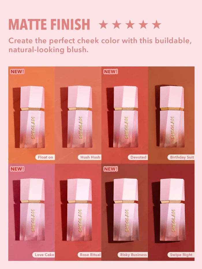 Sheglam Color Bloom Liquid Blush Matte Finish - Risky Business