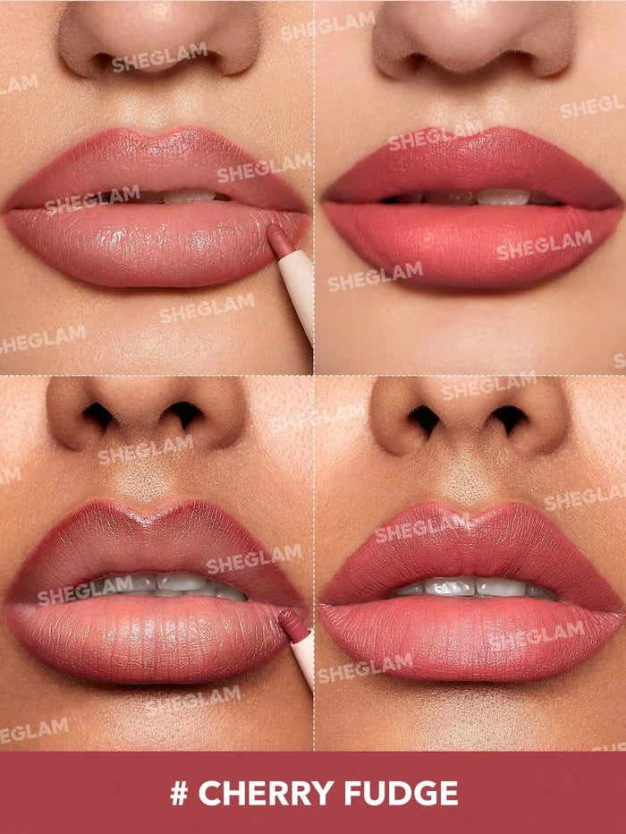 Sheglam Glam 101 Lipstick and Liner Duo - Cherry Fudge