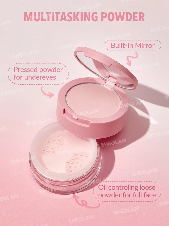 Sheglam Insta-Ready Face and Under Eye Setting Powder Duo - Bubblegum