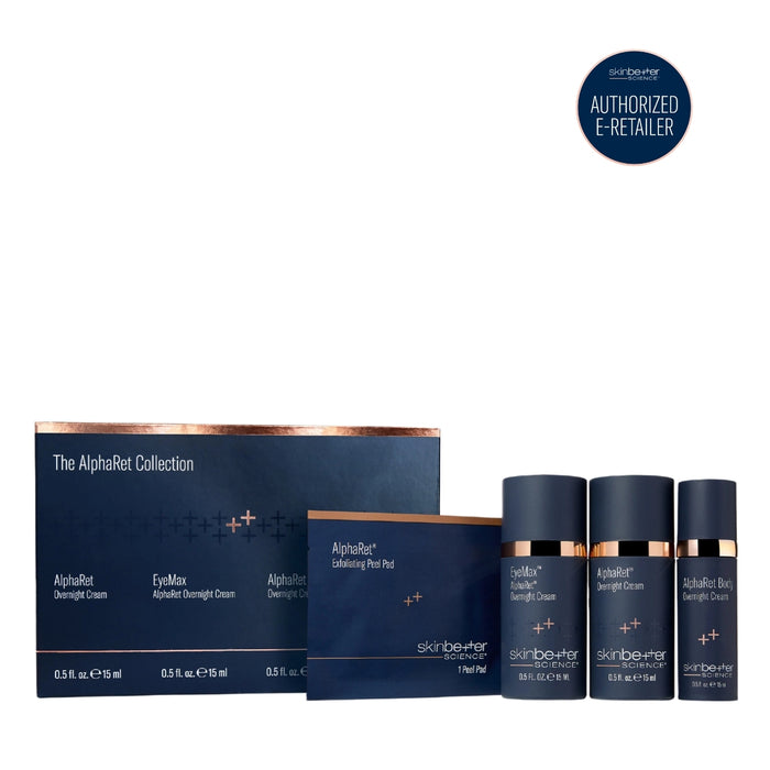 skinbetter The AlphaRet Collection with overnight creams and exfoliating peel pad