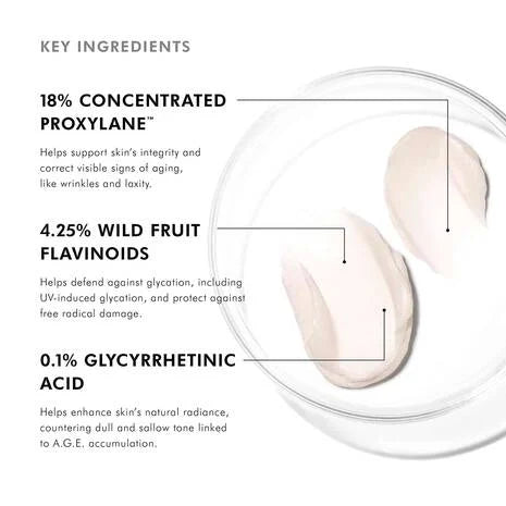 SkinCeuticals A.G.E. Interrupter Advanced key ingredients: Proxylane, wild fruit flavonoids, glycyrrhetinic acid