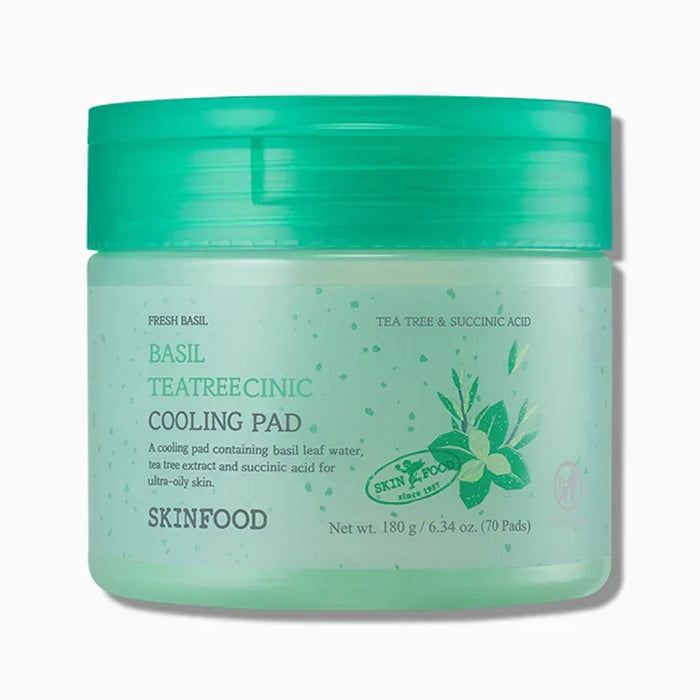 [SKINFOOD] Basil Teatreecinic Cooling Pad 180g 70EA - Ballagrio