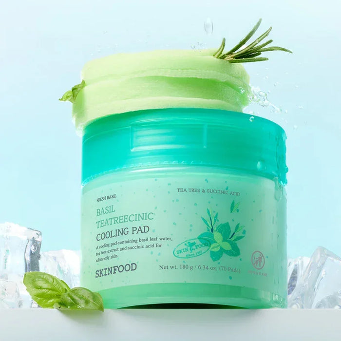 [SKINFOOD] Basil Teatreecinic Cooling Pad 180g 70EA - Ballagrio