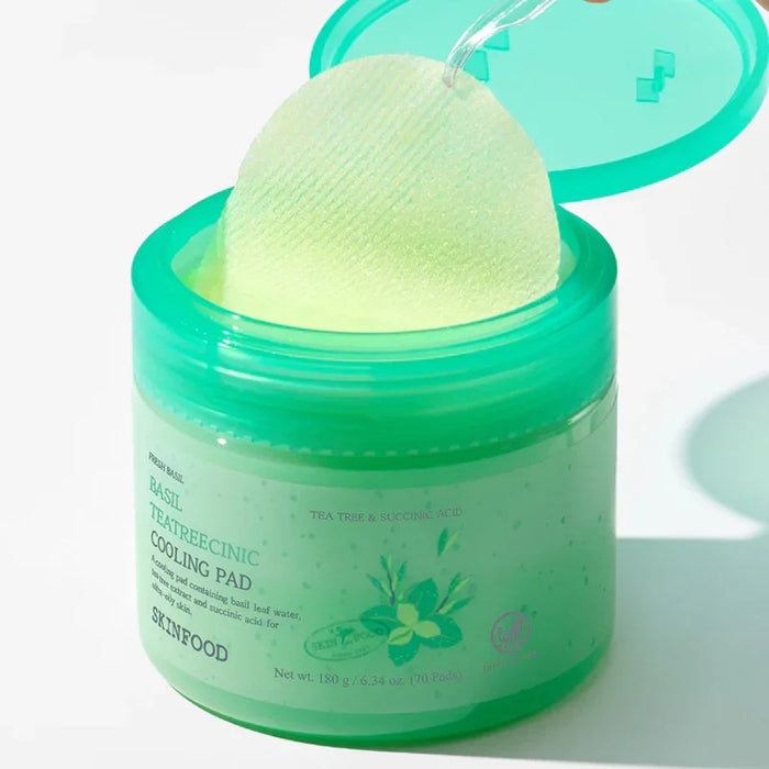 [SKINFOOD] Basil Teatreecinic Cooling Pad 180g 70EA - Ballagrio