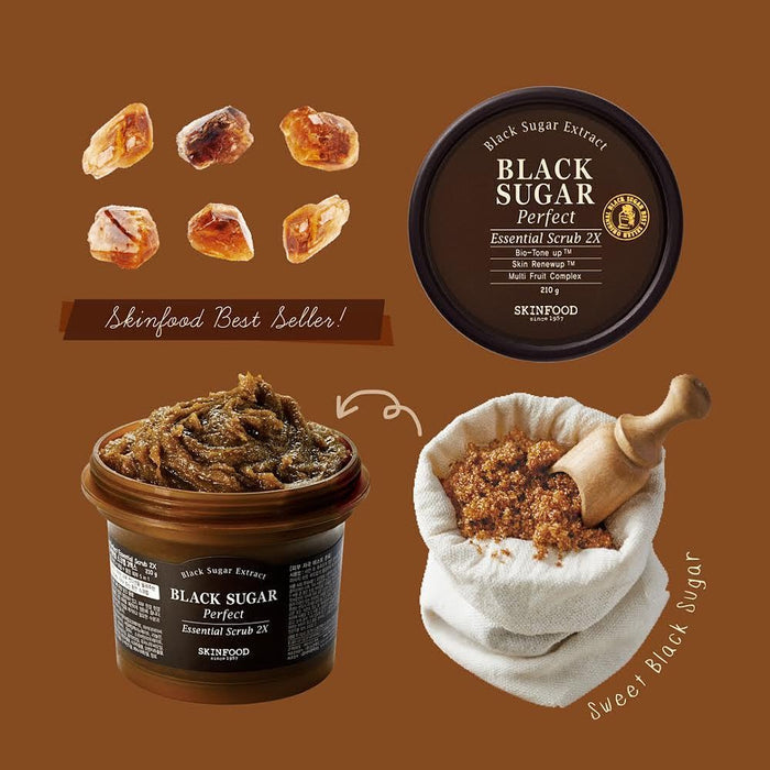 SKINFOOD BLACK SUGAR Perfect Essential Scrub 2X ماسك مقشر بالسكر الاسود