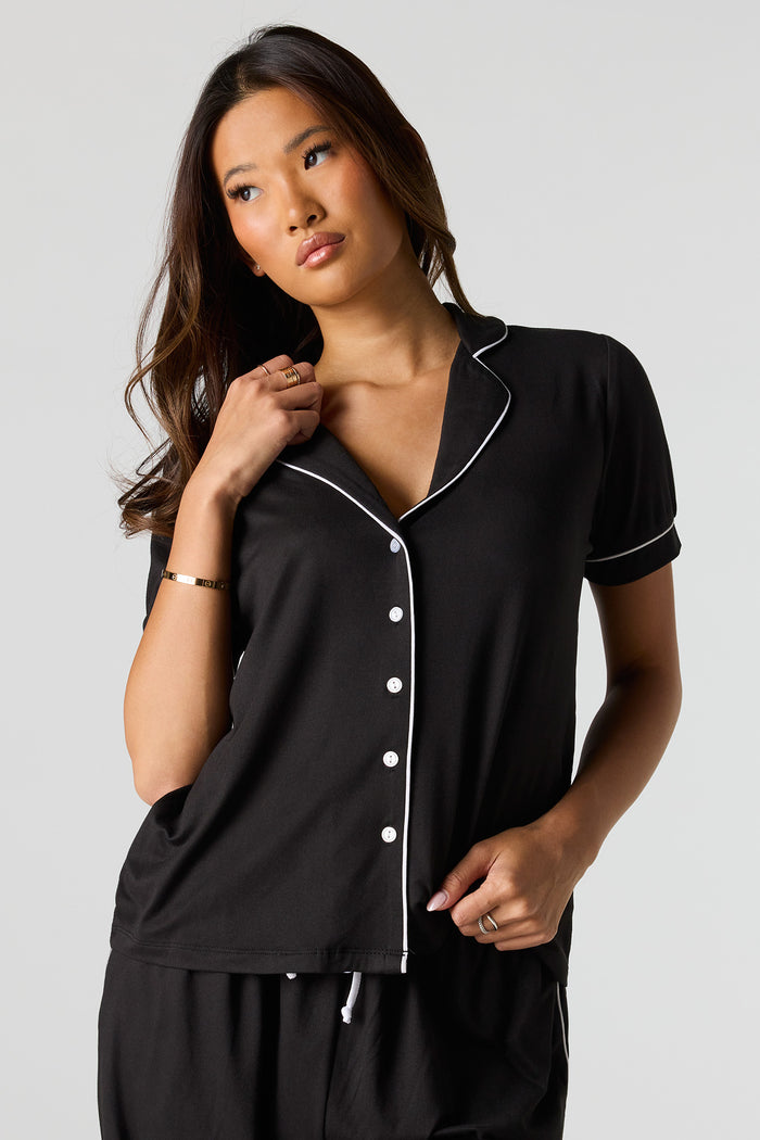 Soft Button-Up Top & Pant Pajama Set