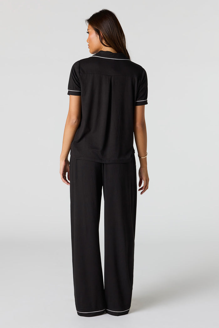 Soft Button-Up Top & Pant Pajama Set