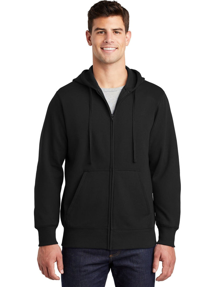Sport-Tek Full-Zip Hooded Sweatshirt-Regular-Sport-Tek-Black-S-Thread Logic