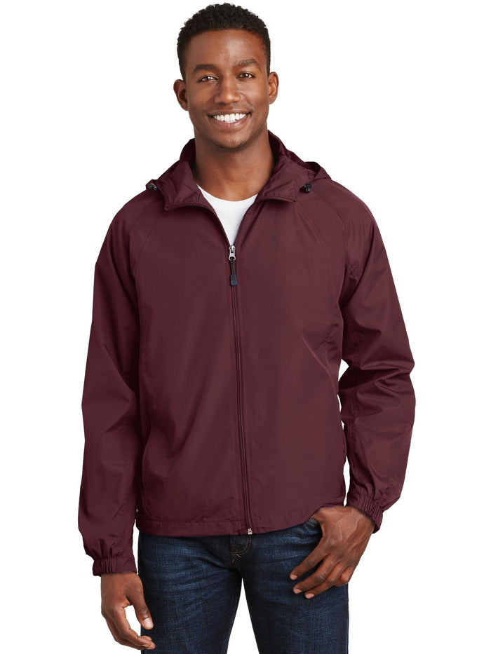 Sport-Tek Hooded Raglan Jacket-Regular-Sport-Tek-Maroon-S-Thread Logic