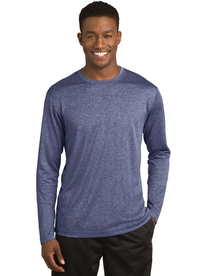 Sport-Tek Long Sleeve Heather Contender Tee-Regular-Sport-Tek-True Navy Heather-S-Thread Logic