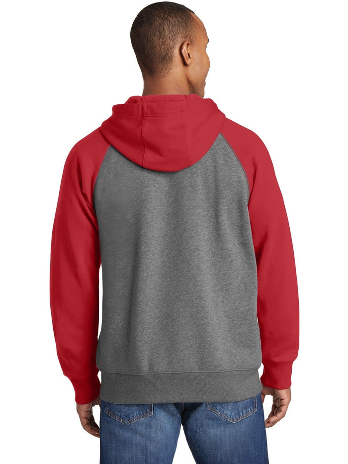 no-logo Sport-Tek Raglan Colorblock Full-Zip Hooded Fleece Jacket-Regular-Sport-Tek-Thread Logic