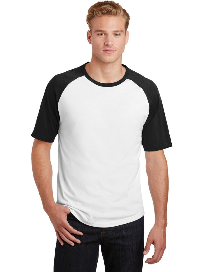 Sport-Tek Short Sleeve Colorblock Raglan Jersey-Regular-Sport-Tek-White/Black-S-Thread Logic