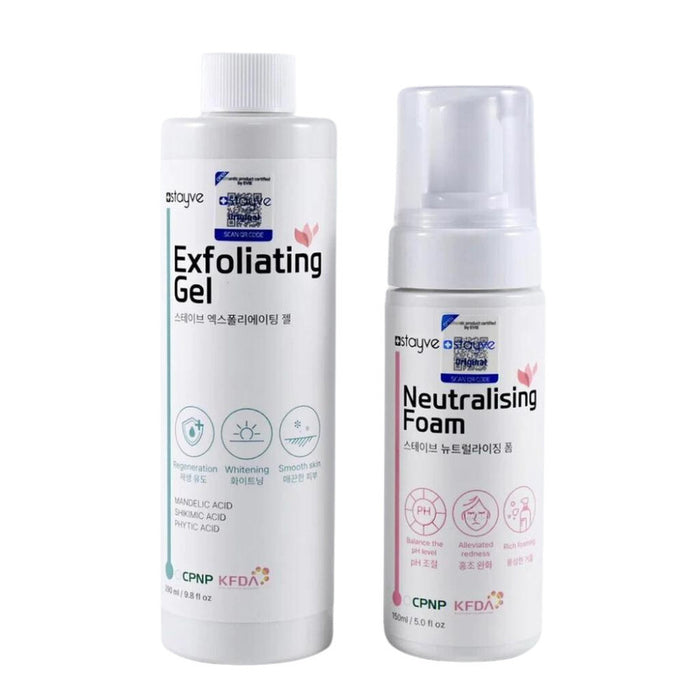 Stayve Exfoliating Gel & Neutralizing Foam Set for Deep Cleansing & Skin Balancing - SD Cosmetics Care