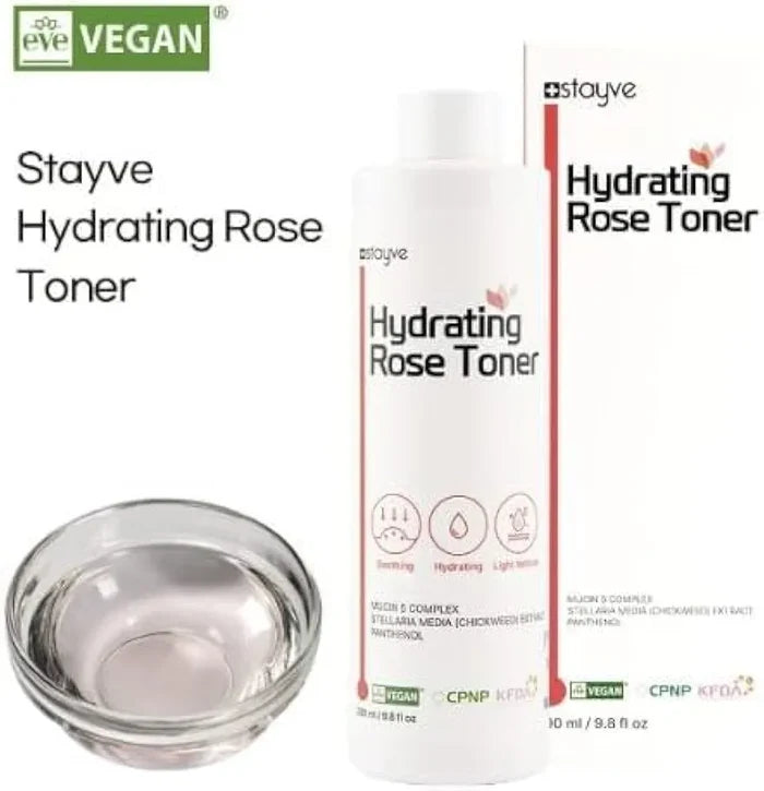 Stayve Hydrating Rose Toner - pH Balancing, Moisturizing & Soothing Formula for All Skin Types - SD Cosmetics Care