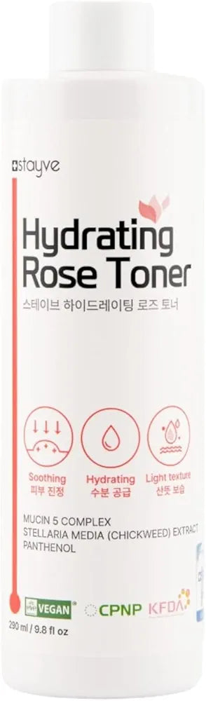 Stayve Hydrating Rose Toner - pH Balancing, Moisturizing & Soothing Formula for All Skin Types - SD Cosmetics Care