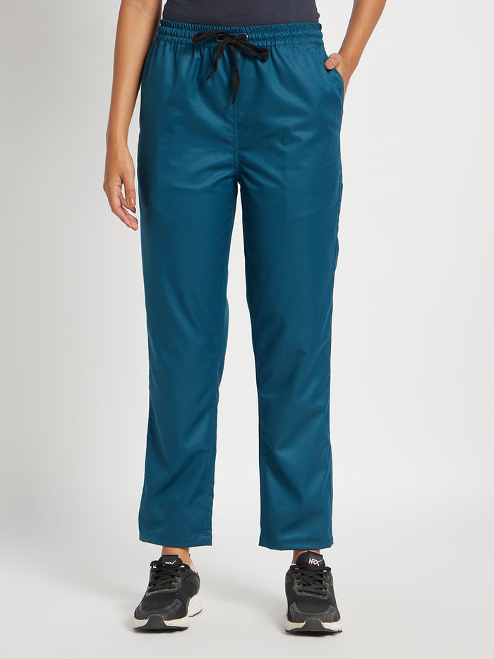 Stretchable (2Way) Women Forest Green Straight Scrub Pant
