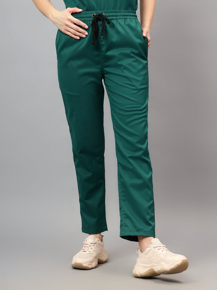 Stretchable (2Way) Women Hunter Green Straight Scrub Pant