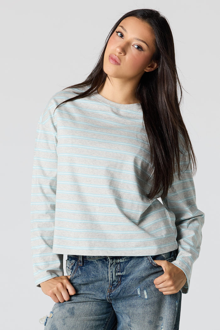 Striped Boxy Long Sleeve Top