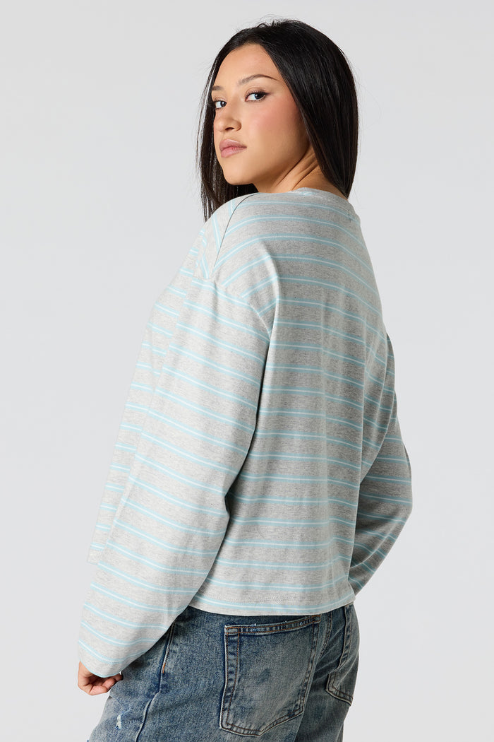 Striped Boxy Long Sleeve Top