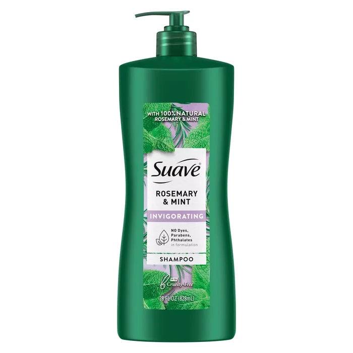 SUAVE 100% Natural Rosemary & Mint Invigorating Shampoo شامبو طبيعي 100% بخلاصة إكليل الجبل والنعناع المنعش من سواف