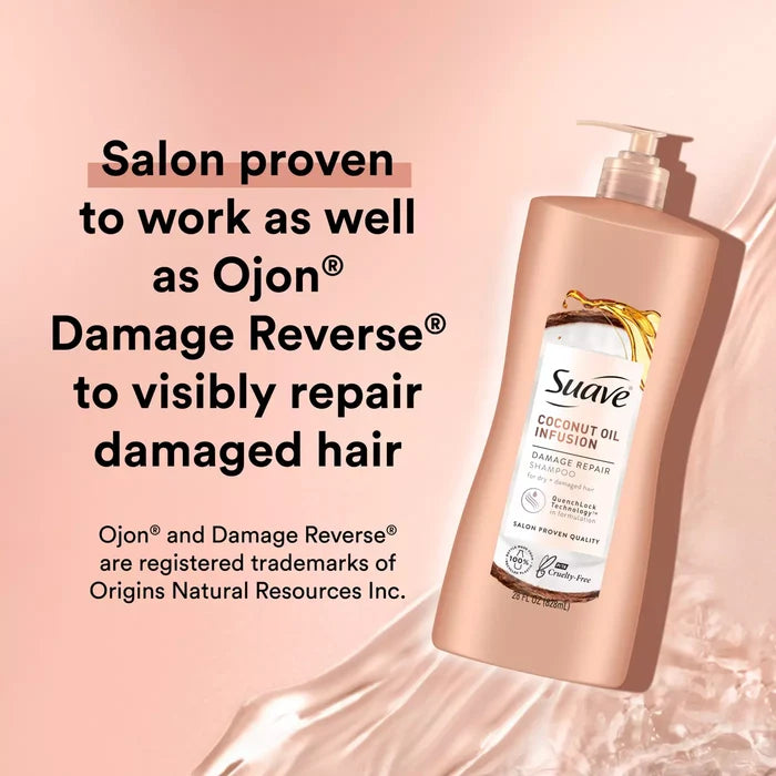 SUAVE Coconut Oil Infusion Damage Repair Shampoo شامبو سواف بجوز الهند لإصلاح الشعر التالف