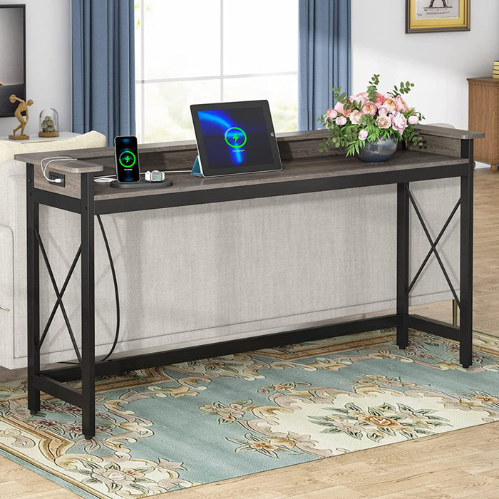 Table console de 71 pouces avec ports de chargement
