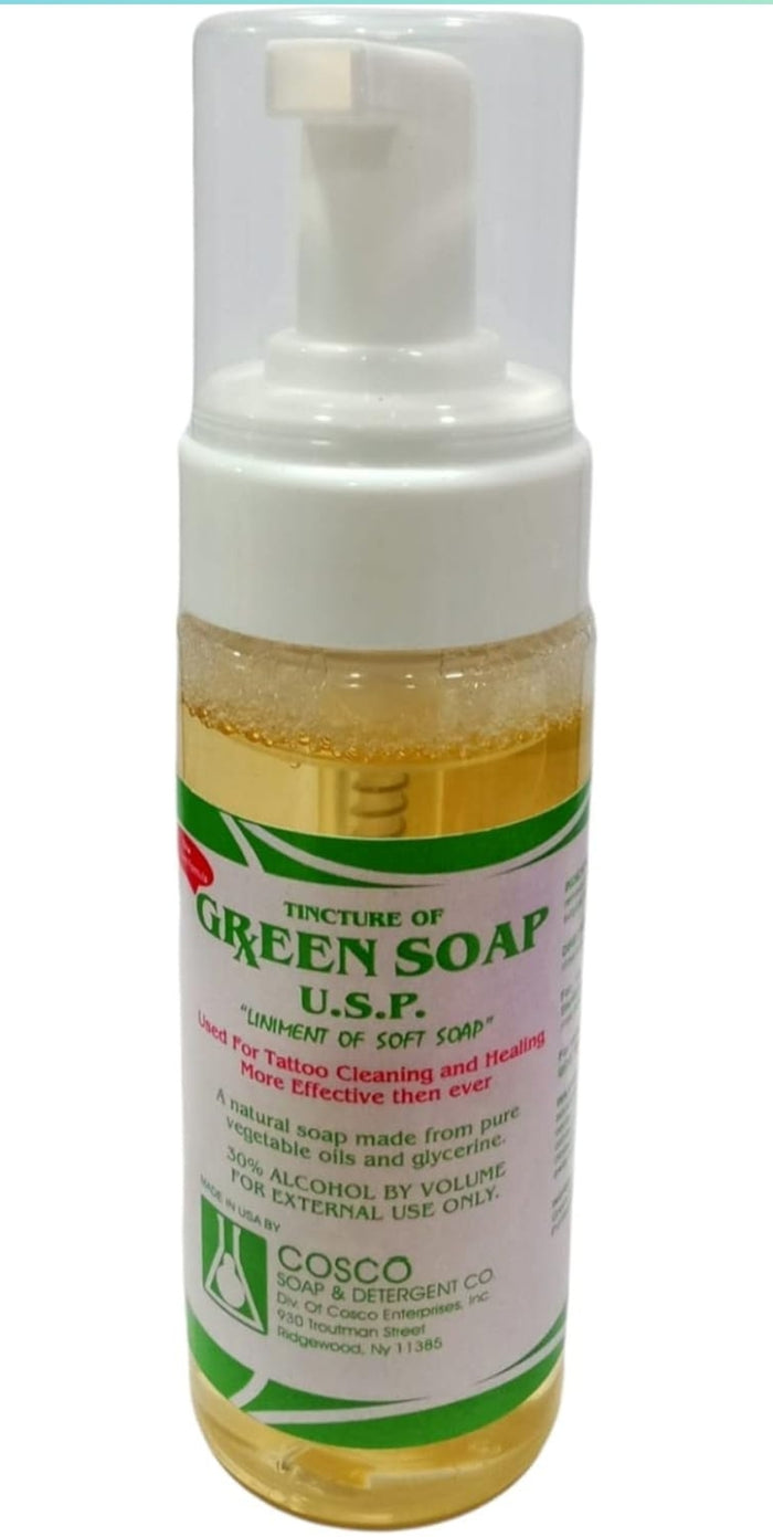 Tattoo Green Soap U.S.P 150ml - Non-Toxic Vegan Skin Wash with Aloe Vera for Cleansing and Stencil Application - SD Cosmetics Care